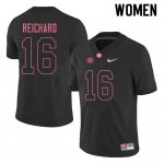 NCAA Women's Alabama Crimson Tide #16 Will Reichard Stitched College 2019 Nike Authentic Black Football Jersey GX17G08YO